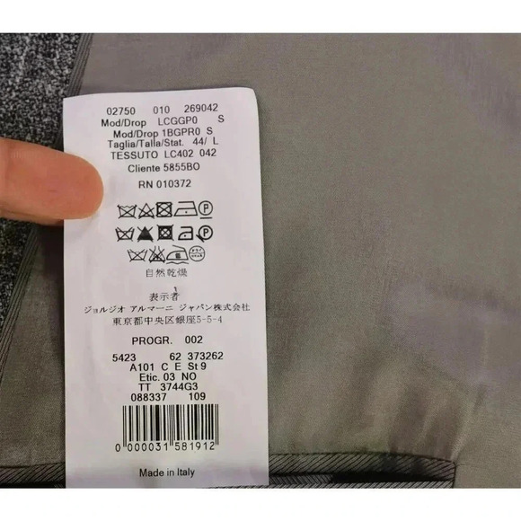 Armani Collezioni Current Silver/Black Woven Viscose 2-Btn Sportcoat Blazer 44L - Picture 9 of 11